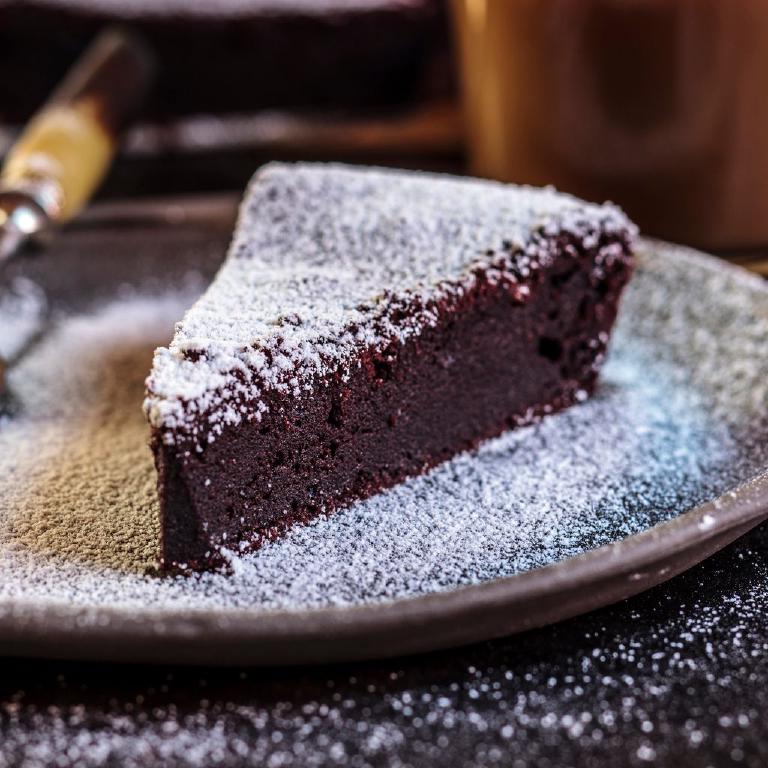 une part de gâteau fondant au chocolat et au mascarpone